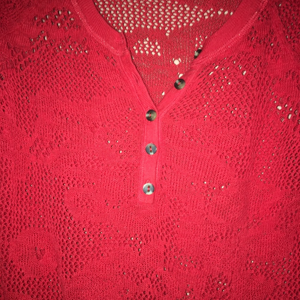 Red lace sweater